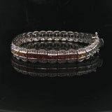 14k White Gold 1.6cttw Diamond and Rainbow Sapphire Link Bracelet 7"