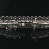 14k White Gold 1.6cttw Diamond and Rainbow Sapphire Link Bracelet 7"