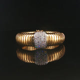 18k Yellow Gold and 2.20cttw Diamond Tubogas Stretch 36g Bangle Bracelet Italy