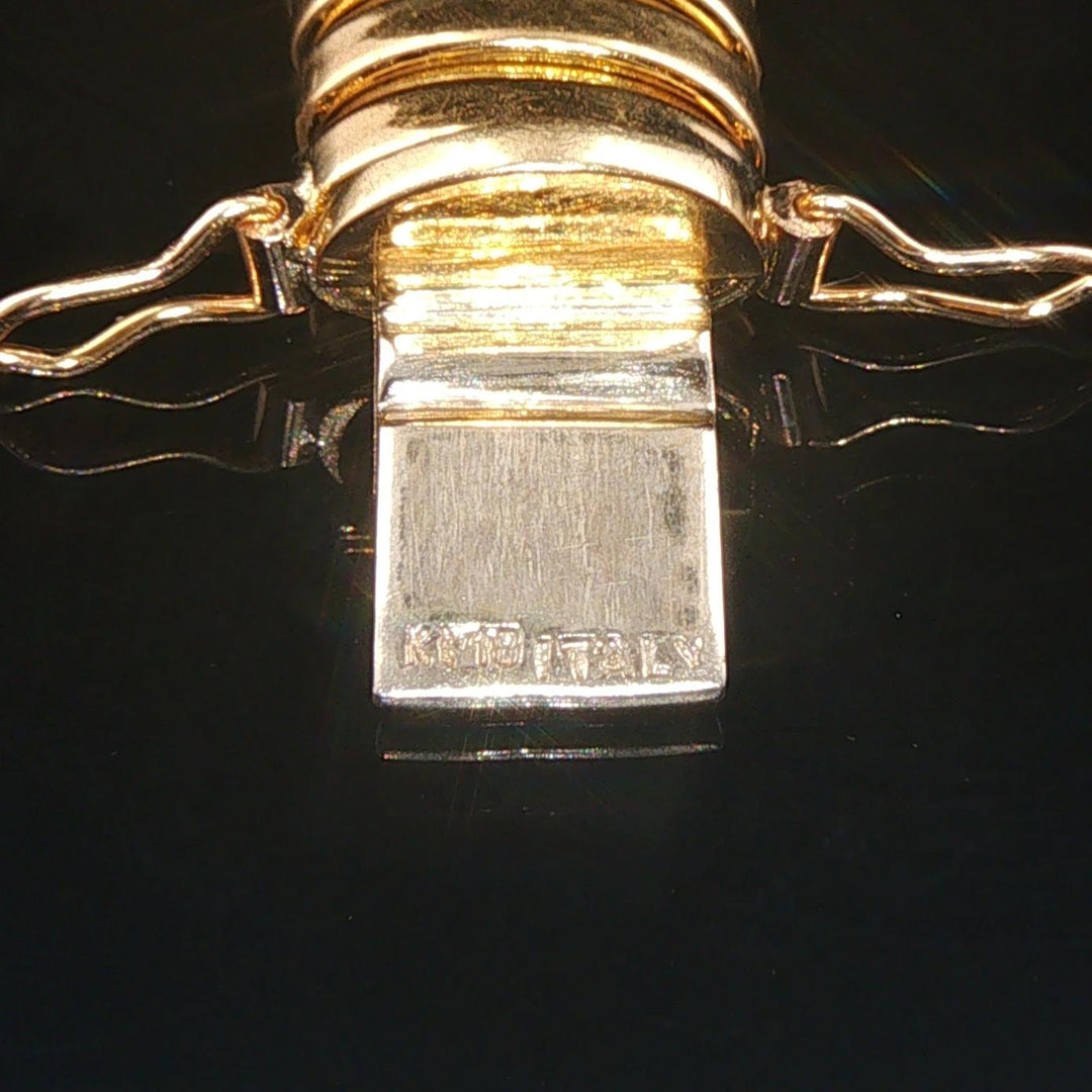 18k Yellow Gold and 2.20cttw Diamond Tubogas Stretch 36g Bangle Bracelet Italy