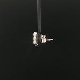 David Yurman Cable Collectibles 18k White Gold Diamond Bar Stud Earrings