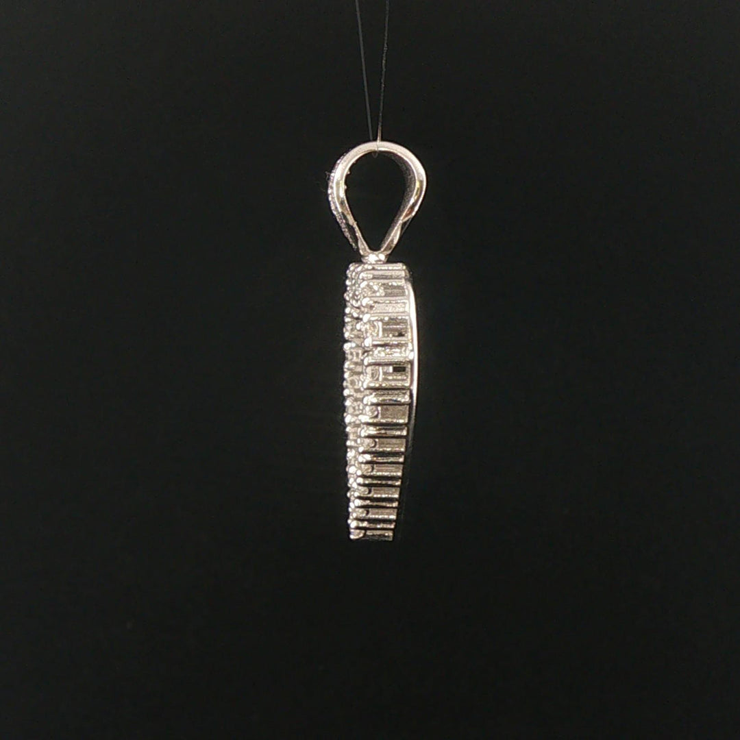 18k White Gold and 2.25cttw Diamond Large Heart Pendant 1.5"
