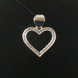18k White Gold and 2.25cttw Diamond Large Heart Pendant 1.5"