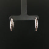 18k White Gold and 2cttw Pave Diamond Inside Out Hoop Earrings 0.75"