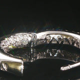 18k White Gold and 2cttw Pave Diamond Inside Out Hoop Earrings 0.75"