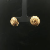 18k Yellow Gold 3.8g Vintage Diamond Cut Button Stud Earrings