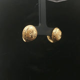 18k Yellow Gold 3.8g Vintage Diamond Cut Button Stud Earrings