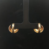 18k Yellow Gold 3.8g Vintage Diamond Cut Button Stud Earrings