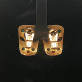 18k Yellow Multi Gemstone and Diamond 10.5g Vintage Stud Earrings