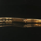 18k Yellow Gold Emerald and Diamond 18.3g Solid Bangle Bracelet 6.75"