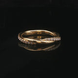 18k Yellow Gold and 0.25cttw Diamond Crossover Band Ring Size 4.25