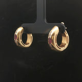 18k Yellow Gold Ruby and Diamond 10g Vintage Hoop Earrings