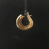 18k Yellow Gold Ruby and Diamond 10g Vintage Hoop Earrings