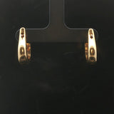 18k Yellow Gold Ruby and Diamond 10g Vintage Hoop Earrings