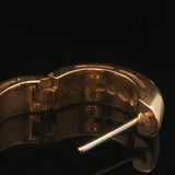 18k Yellow Gold Ruby and Diamond 10g Vintage Hoop Earrings