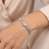 Marco Bicego 18k White Gold and Diamond Masai Coil Bracelet Italy 6.75"