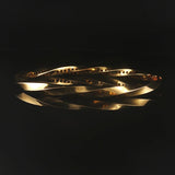 18k Yellow & White Gold 1.30cttw Diamond 27.6g Heavy Spiral Bangle Bracelet 6.5"