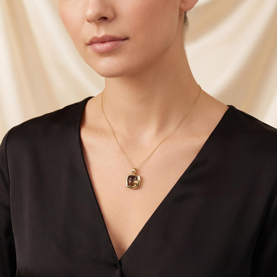 David Yurman 18k Yellow Gold Sterling Silver and Citrine Albion Pendant