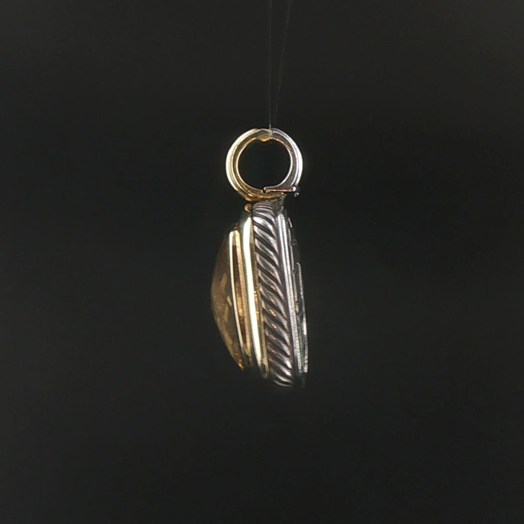 David Yurman 18k Yellow Gold Sterling Silver and Citrine Albion Pendant