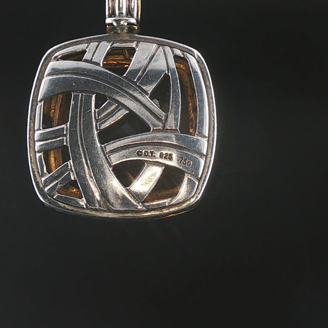 David Yurman 18k Yellow Gold Sterling Silver and Citrine Albion Pendant