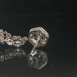 14k White Gold and 1.25cttw Diamond Vintage Filigree Drop Dangle Earrings