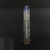 18k White Gold 33.2g Diamond and Rainbow Sapphire Link Bracelet 7"