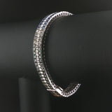 18k White Gold 33.2g Diamond and Rainbow Sapphire Link Bracelet 7"
