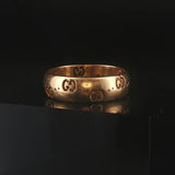 Gucci 18k Yellow Gold 5.5g Solid Logo Band Ring Italy Size 8.5