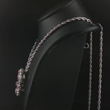 14k White Gold Ruby and 3.50cttw Diamond Solid Circle Pendant Necklace 23"