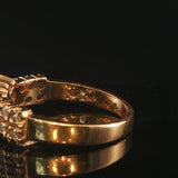 14k Yellow Gold Blue Sapphire and Diamond Vintage Band Ring Size 5.5
