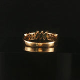14k Yellow Gold Emerald and Diamond Vintage Band Ring Size 5.5