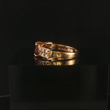 14k Yellow Gold Ruby and Diamond Vintage Band Ring Size 5.5