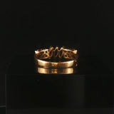 14k Yellow Gold Ruby and Diamond Vintage Band Ring Size 5.5