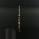 14k Yellow Gold and 1.44cttw Emerald Vintage Tennis Bracelet 6.75"
