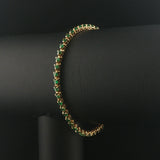 14k Yellow Gold and 1.44cttw Emerald Vintage Tennis Bracelet 6.75"