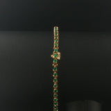14k Yellow Gold and 1.44cttw Emerald Vintage Tennis Bracelet 6.75"