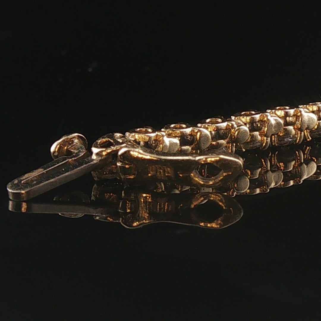 14k Yellow Gold and 1.62cttw Diamond Vintage Tennis Bracelet 7.25"