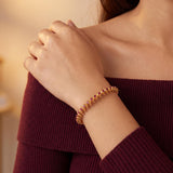 22k Yellow Gold and Ruby 16g Solid Beaded Bangle Bracelet 7.25"