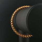 22k Yellow Gold and Ruby 16g Solid Beaded Bangle Bracelet 7.25"
