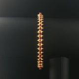 22k Yellow Gold and Ruby 16g Solid Beaded Bangle Bracelet 7.25"