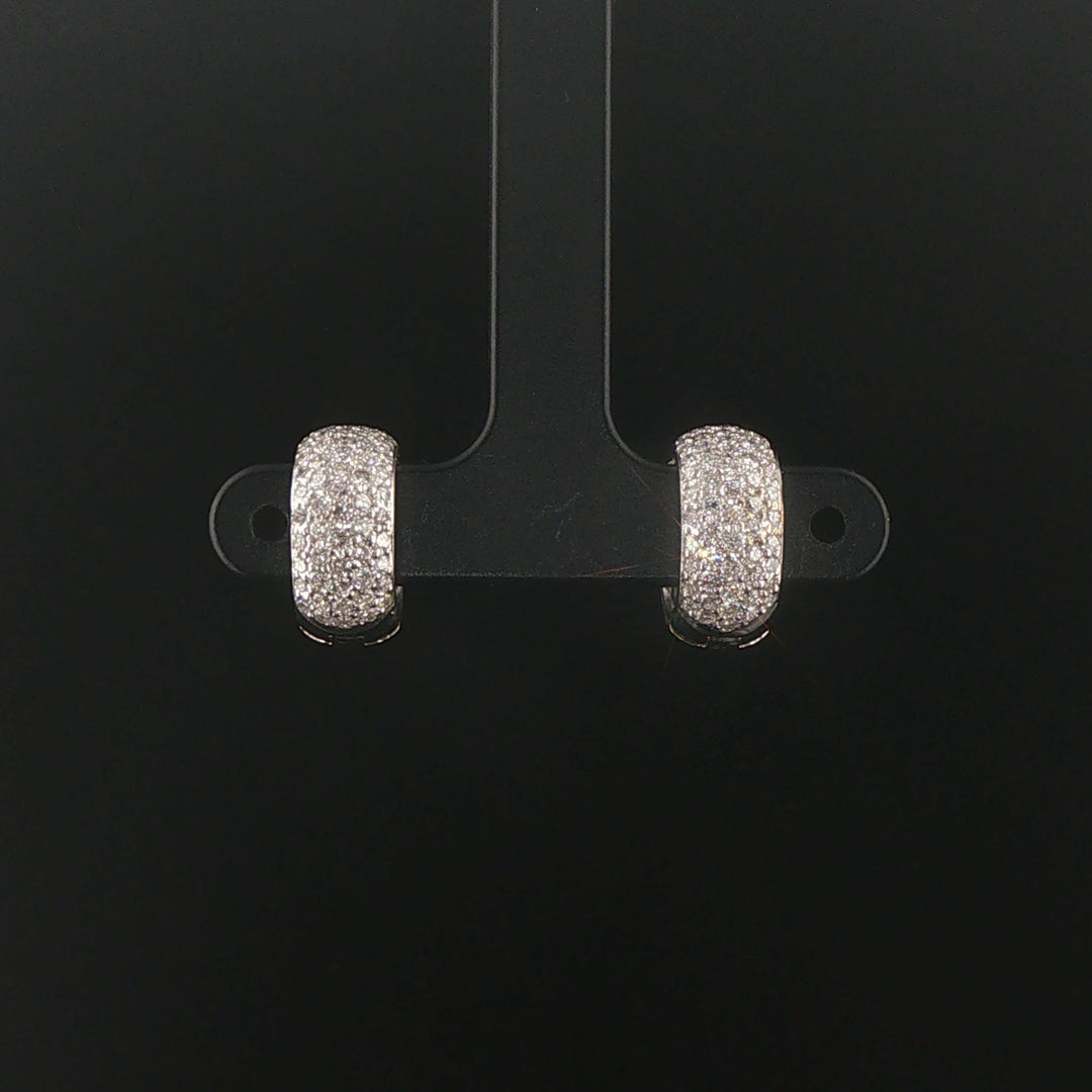 Craig Drake 18k White Gold and 0.70cttw Diamond Solid Huggie Ear Clips