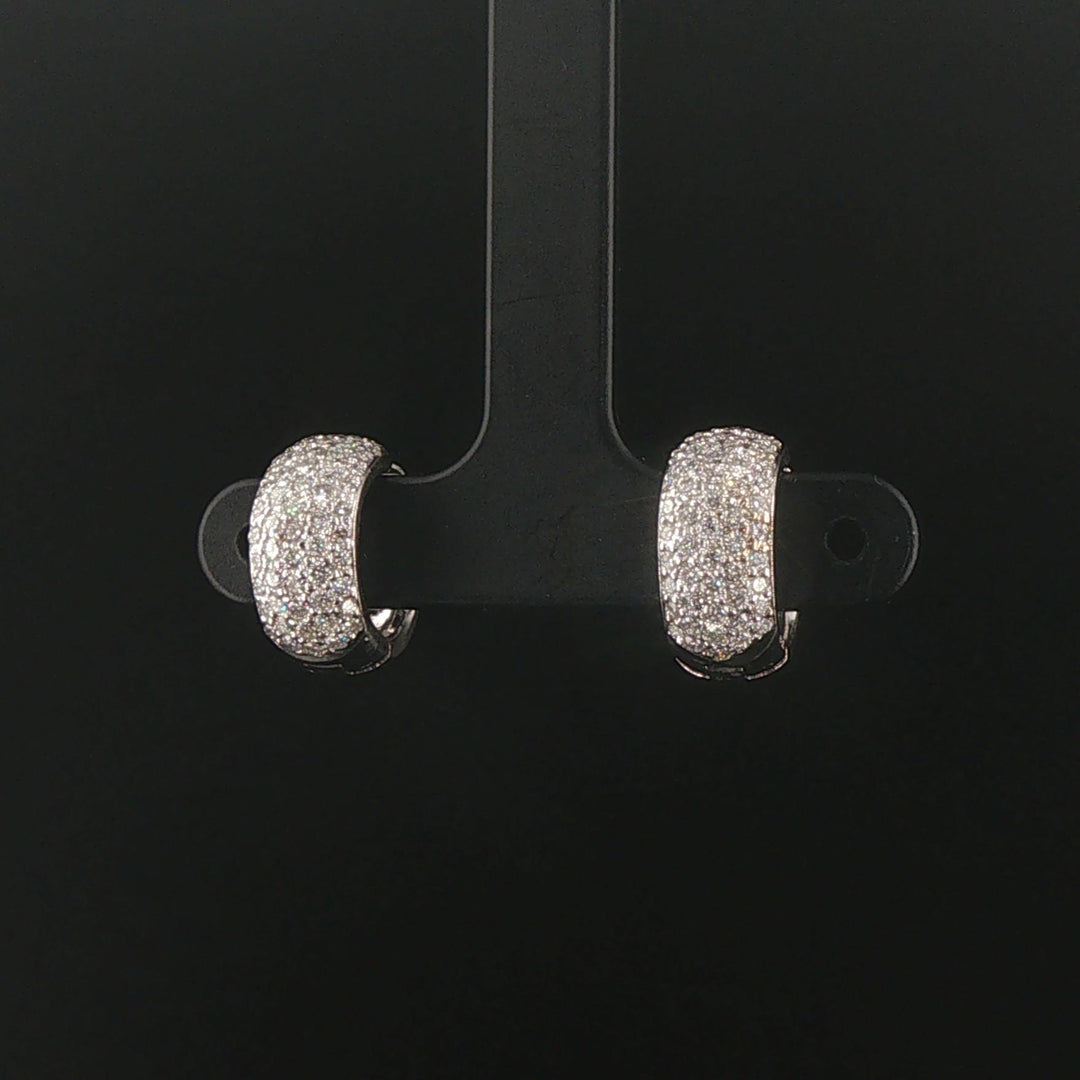 Craig Drake 18k White Gold and 0.70cttw Diamond Solid Huggie Ear Clips