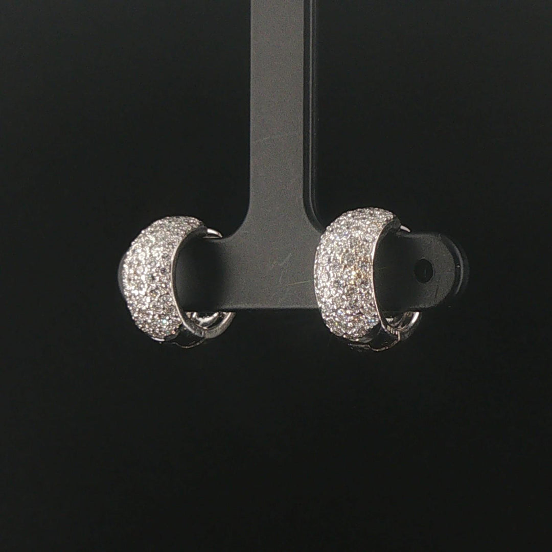 Craig Drake 18k White Gold and 0.70cttw Diamond Solid Huggie Ear Clips