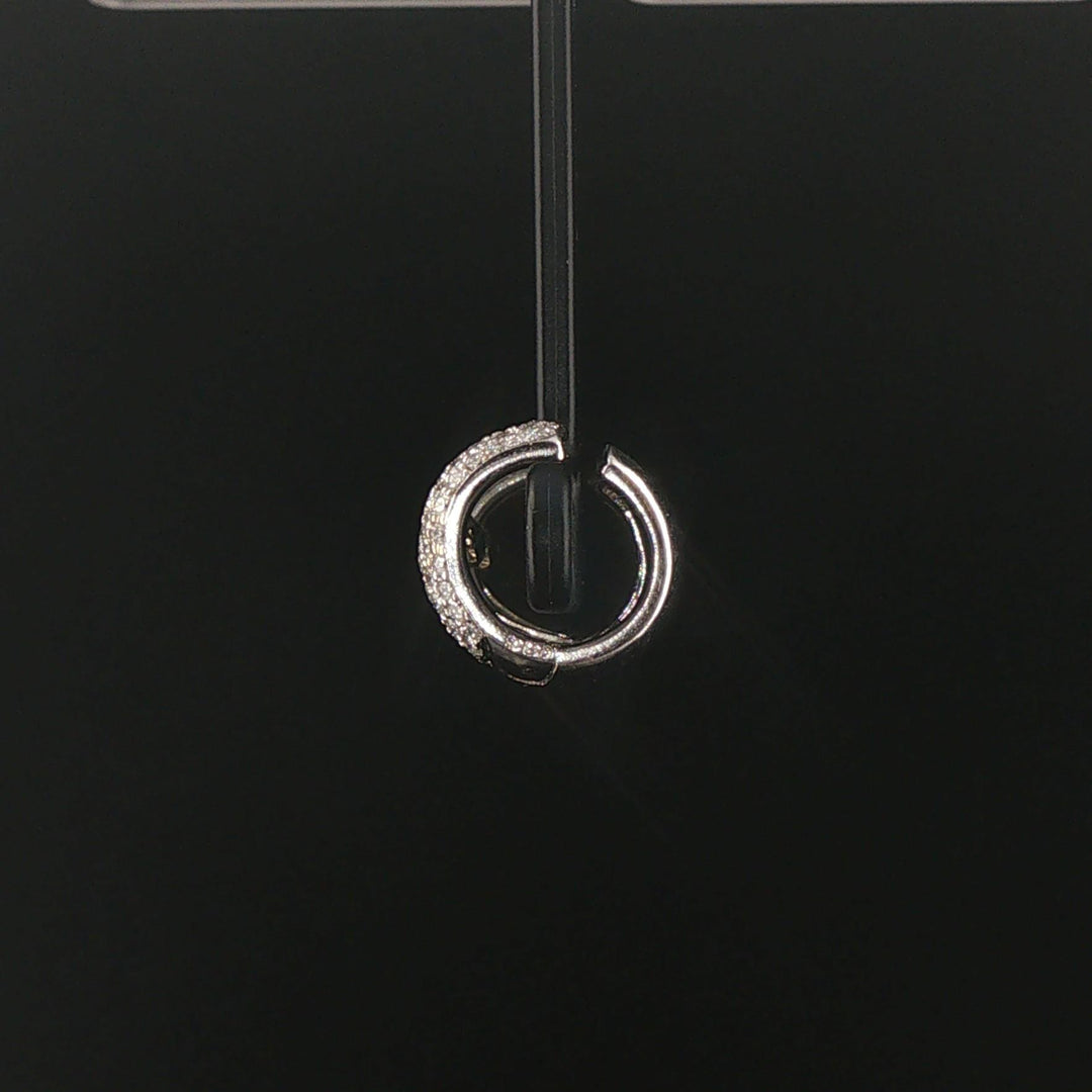 Craig Drake 18k White Gold and 0.70cttw Diamond Solid Huggie Ear Clips