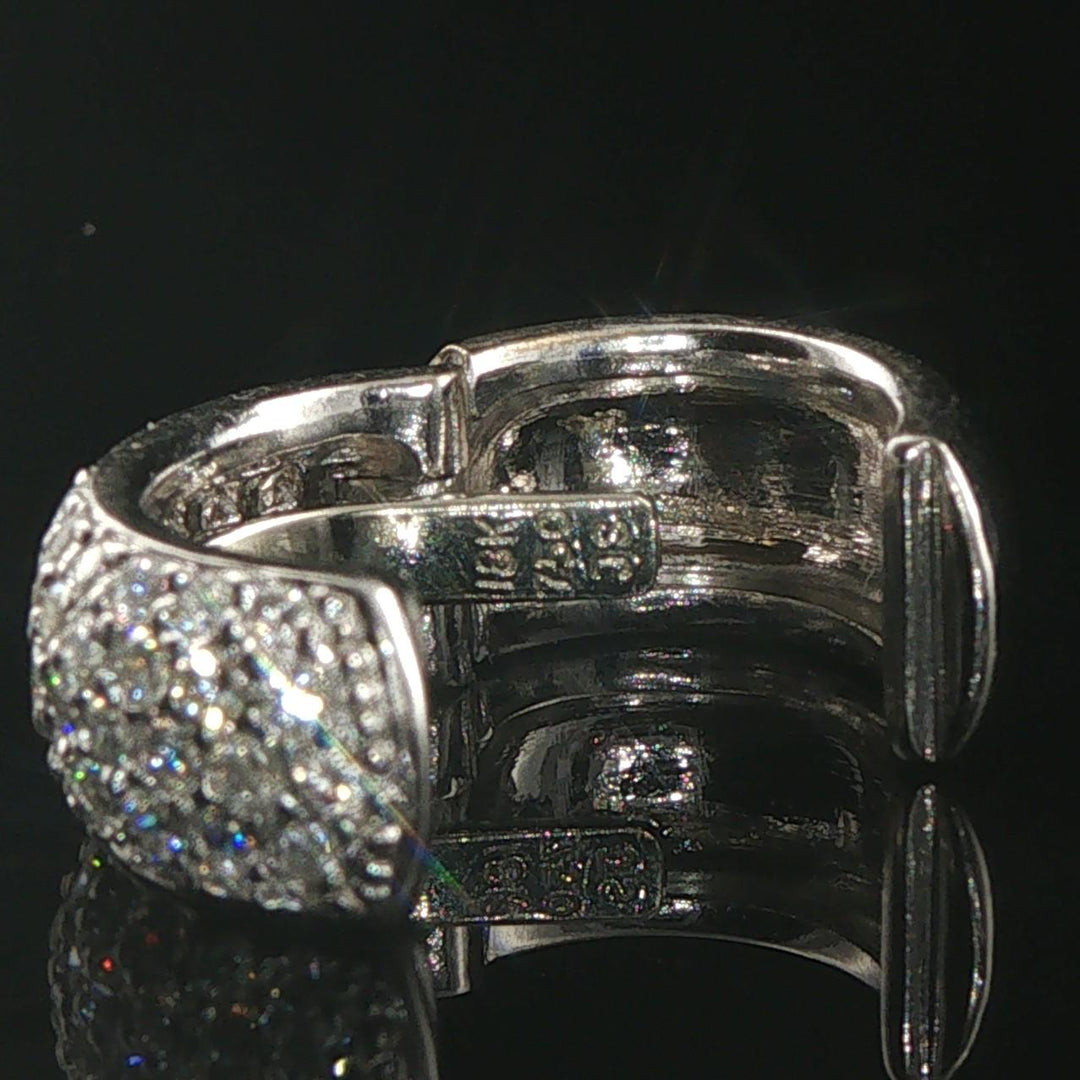 Craig Drake 18k White Gold and 0.70cttw Diamond Solid Huggie Ear Clips