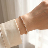 14k Yellow Gold and 4cttw Diamond Vintage Tennis Bracelet 7.5"
