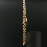 14k Yellow Gold and 4cttw Diamond Vintage Tennis Bracelet 7.5"