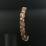14k Yellow Gold and 4cttw Diamond Heavy 25.6g Link Bracelet 7"