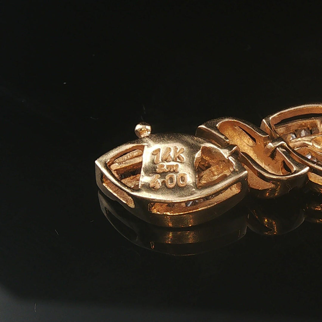 14k Yellow Gold and 4cttw Diamond Heavy 25.6g Link Bracelet 7"