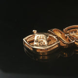 14k Yellow Gold and 4cttw Diamond Heavy 25.6g Link Bracelet 7"